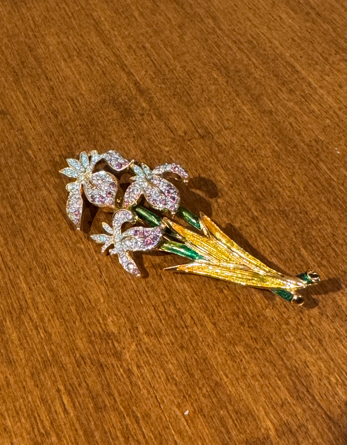 Three Irises in Lavendar and Gold - Gail Candlin