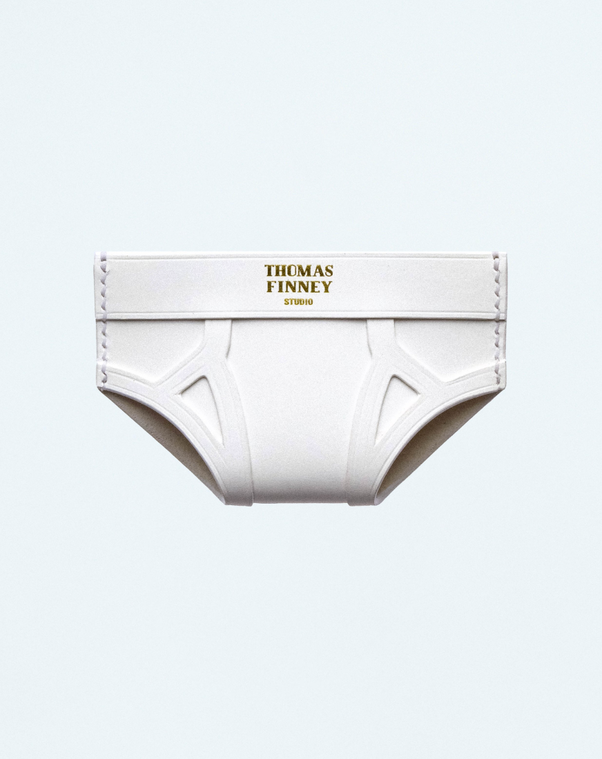 Brief Card Case In White Leather
