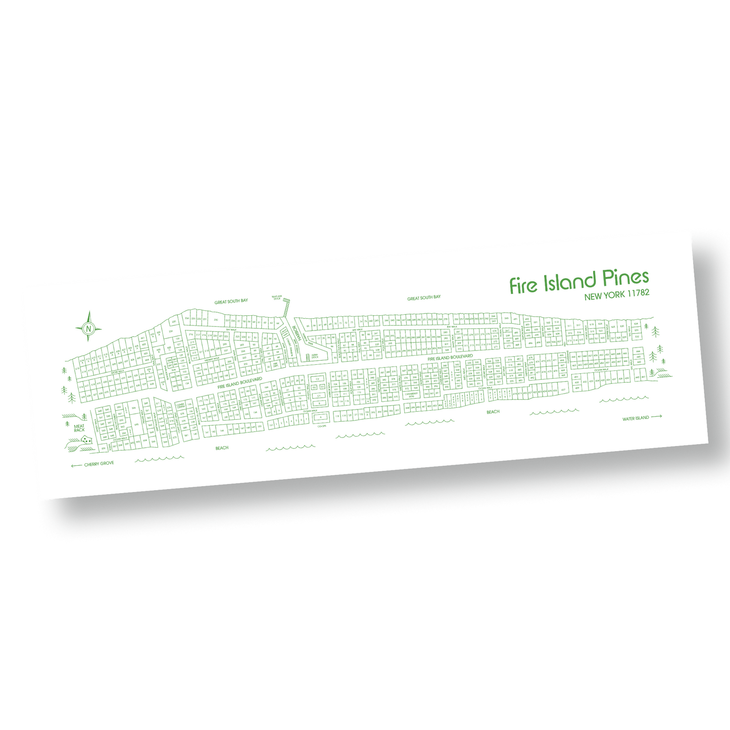 Fire Island Pines Map Print