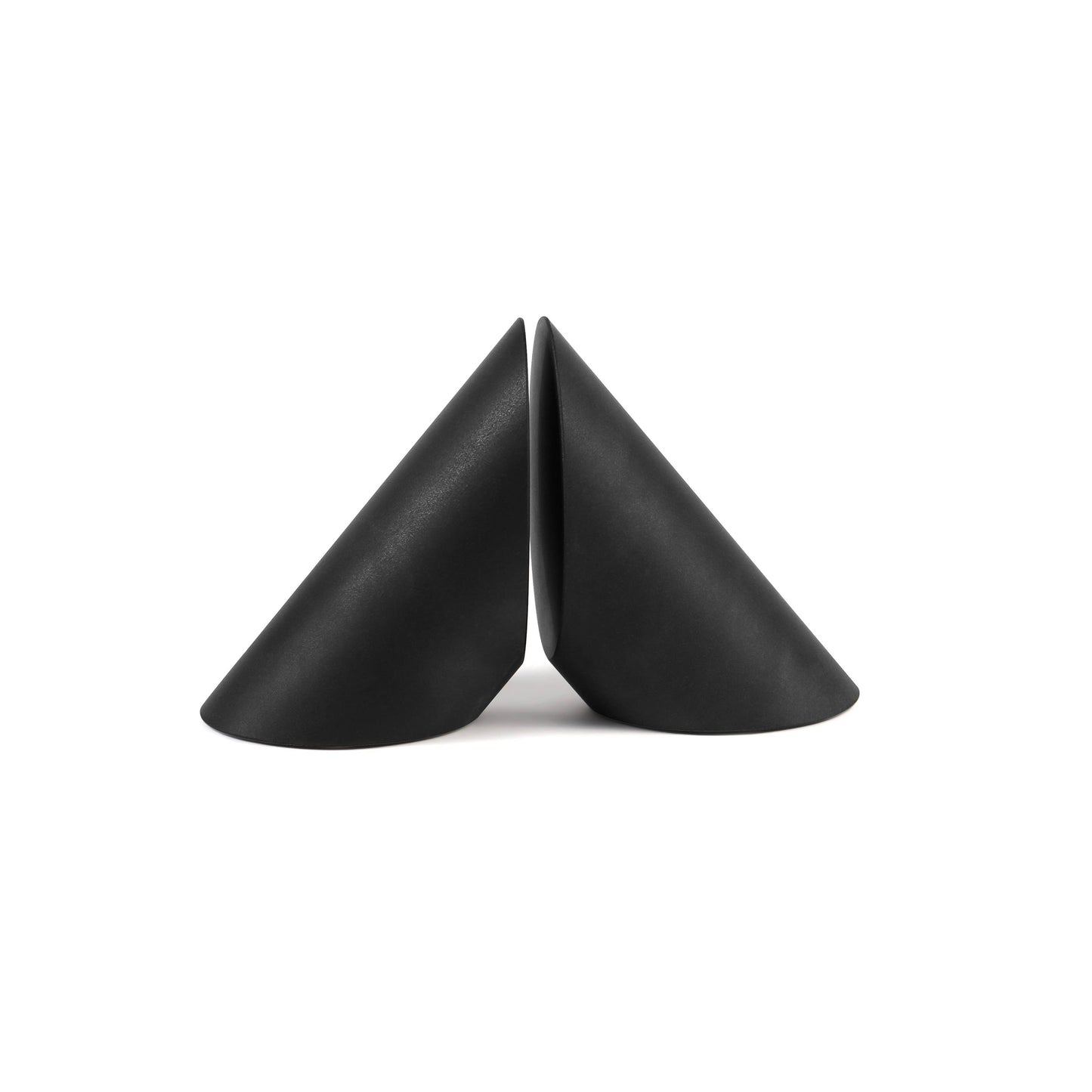 Coronet Collection Jet Black Marble Honed Finish Bookends