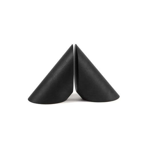 Coronet Collection Jet Black Marble Honed Finish Bookends
