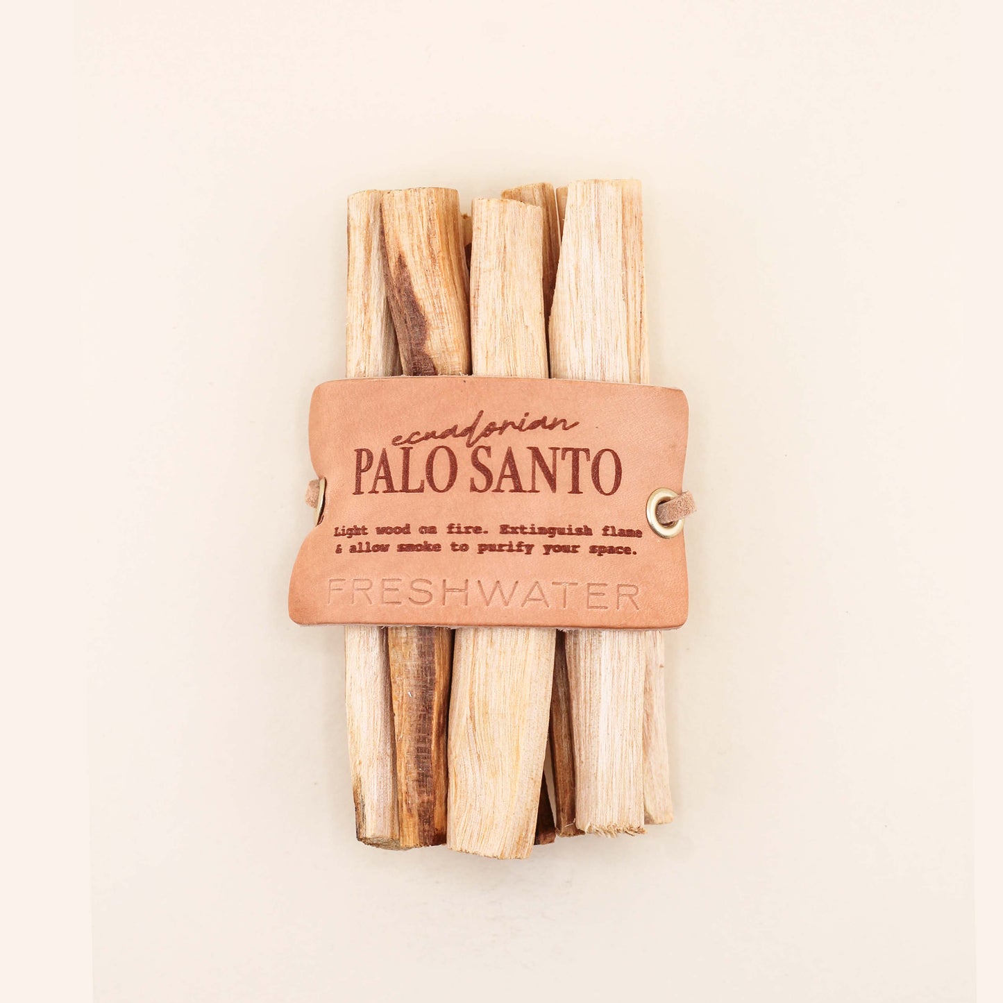 Leather-Wrapped Ecuadorian Palo Santo Smudge Stick Set of 8