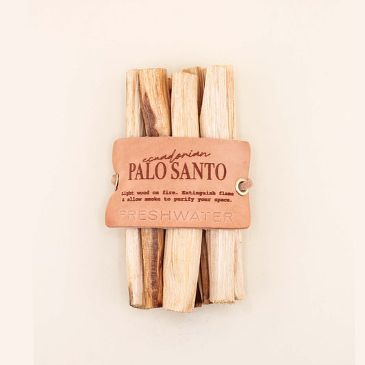 Leather-Wrapped Ecuadorian Palo Santo Smudge Stick Set of 8