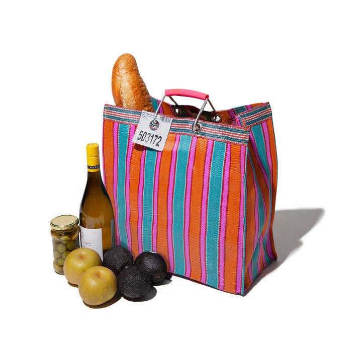 RECYCLED PLASTIC STRIPE BAG - Square