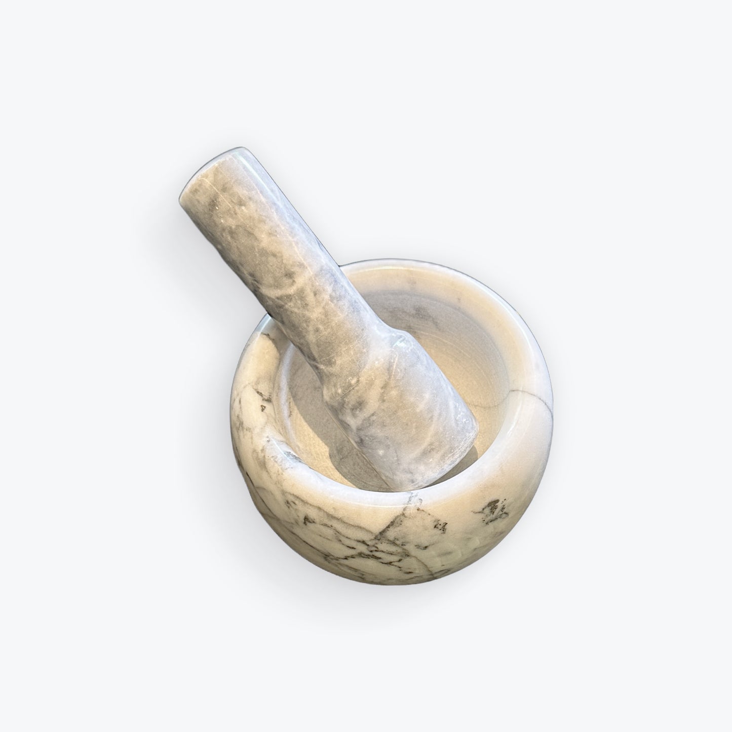 Mortar & pestal - white marble