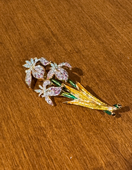 Three Irises in Lavendar and Gold  - Gail Candlin