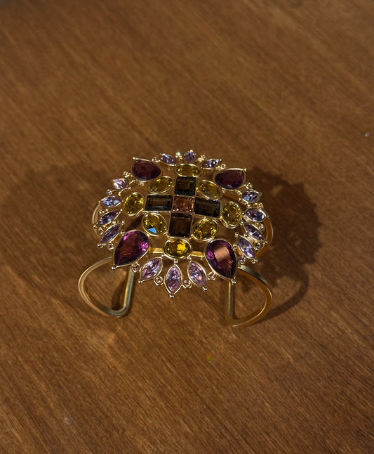 Multicolor cuff in Purple and Yellow - Gail Candlin