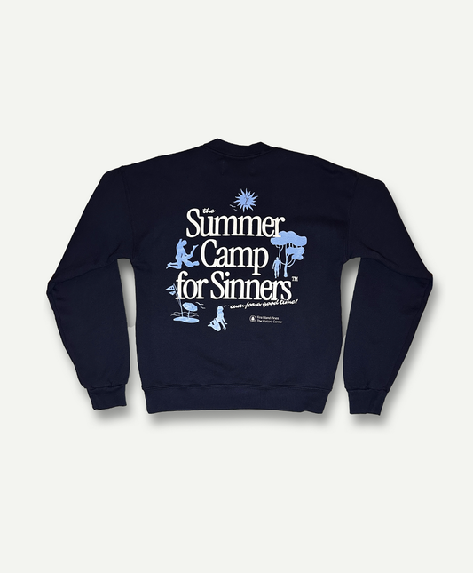 'Summer Camp for Sinners' Navy Crewneck