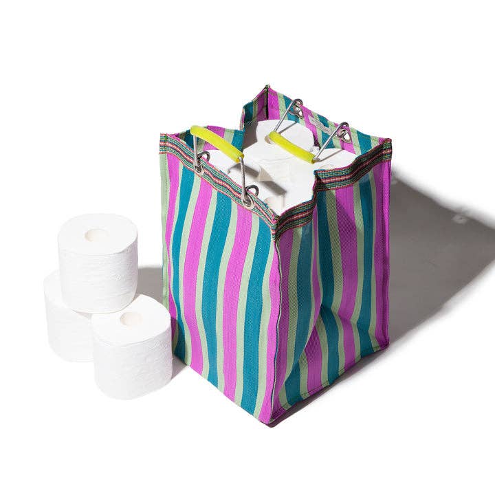 RECYCLED PLASTIC STRIPE BAG - Rectangle D30