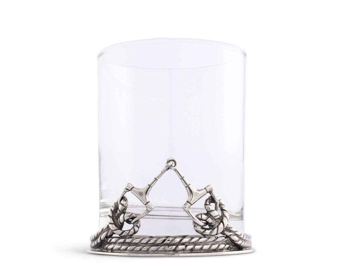 Equestrian D-Ring Snaffle Horse Bit Old Fashion Bar Glass