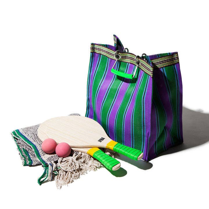 RECYCLED PLASTIC STRIPE BAG - Square