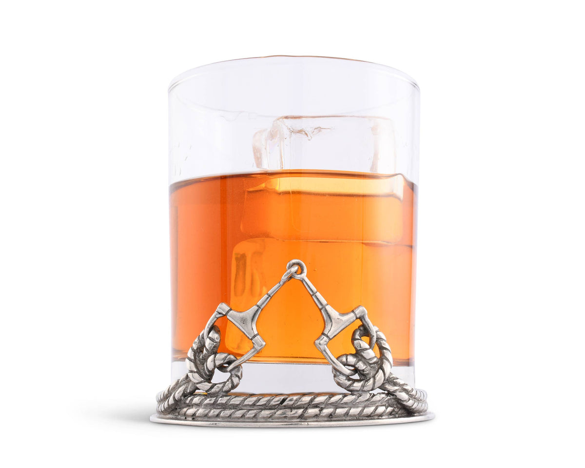 Equestrian D-Ring Snaffle Horse Bit Old Fashion Bar Glass
