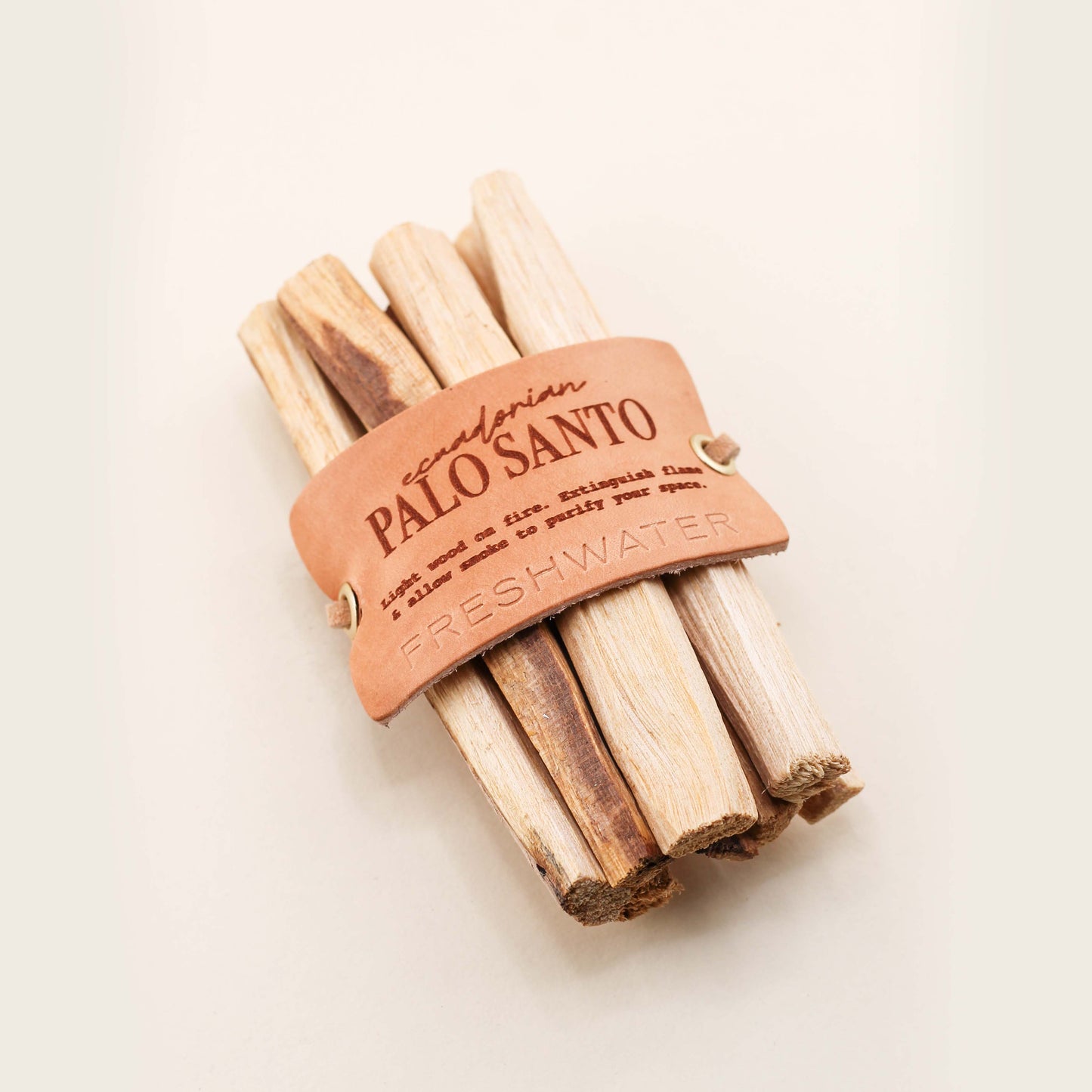 Leather-Wrapped Ecuadorian Palo Santo Smudge Stick Set of 8