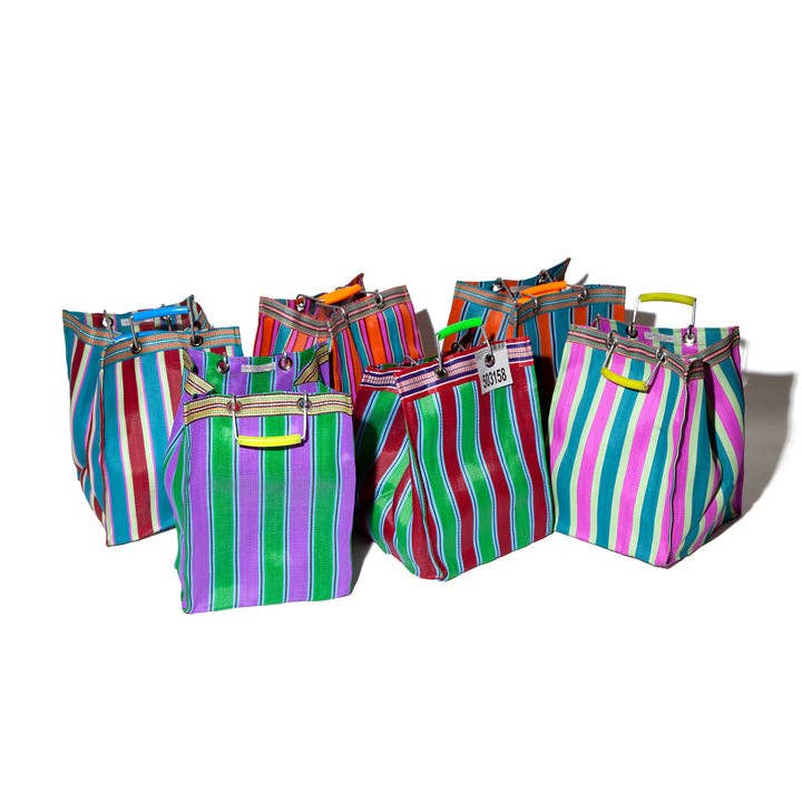 RECYCLED PLASTIC STRIPE BAG - Rectangle D30