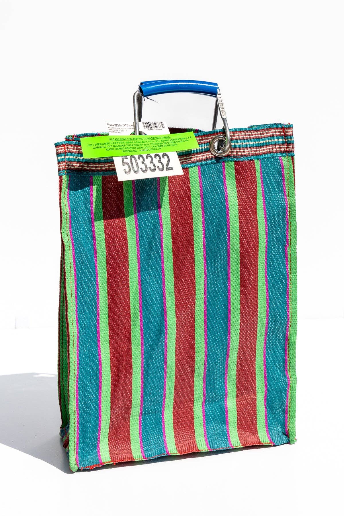 RECYCLED PLASTIC STRIPE BAG - Rectangle D15