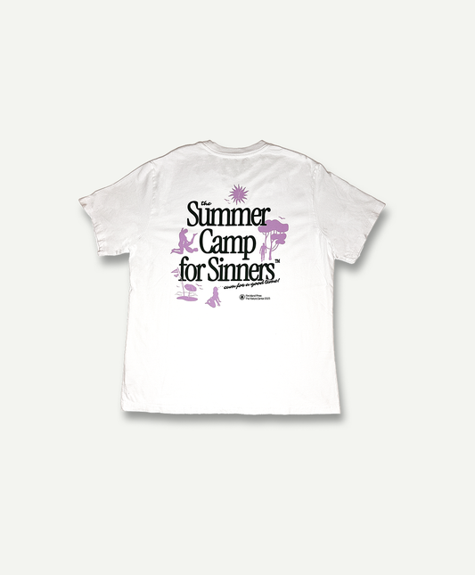 'Summer Camp for Sinners' White Tee