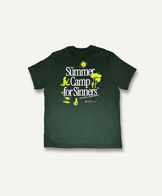 'Summer Camp for Sinners' Forest Green Tee