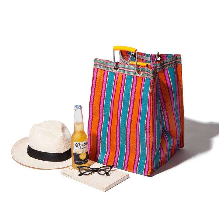 RECYCLED PLASTIC STRIPE BAG - Rectangle D30