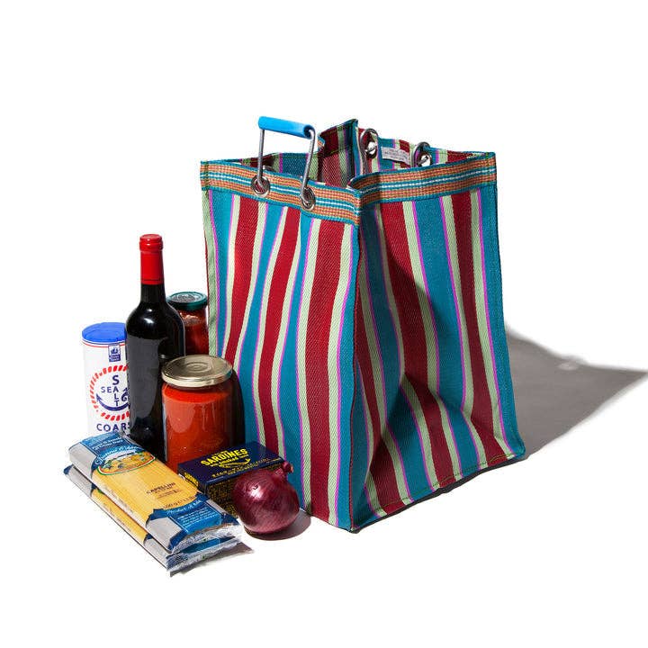 RECYCLED PLASTIC STRIPE BAG - Rectangle D30