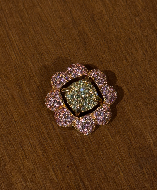 Brooch Flower in Pink and Yellow - Gail Candlin