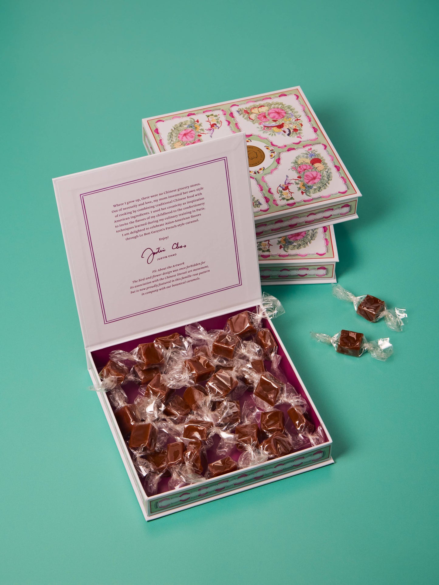 Strawberry Sakura Caramels, Pink Floral Gift Box, 6oz