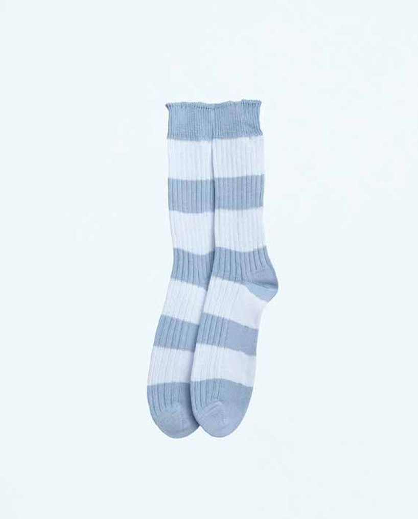 Athletic Sock in Blue Rugby Stripe - Thomas Finney