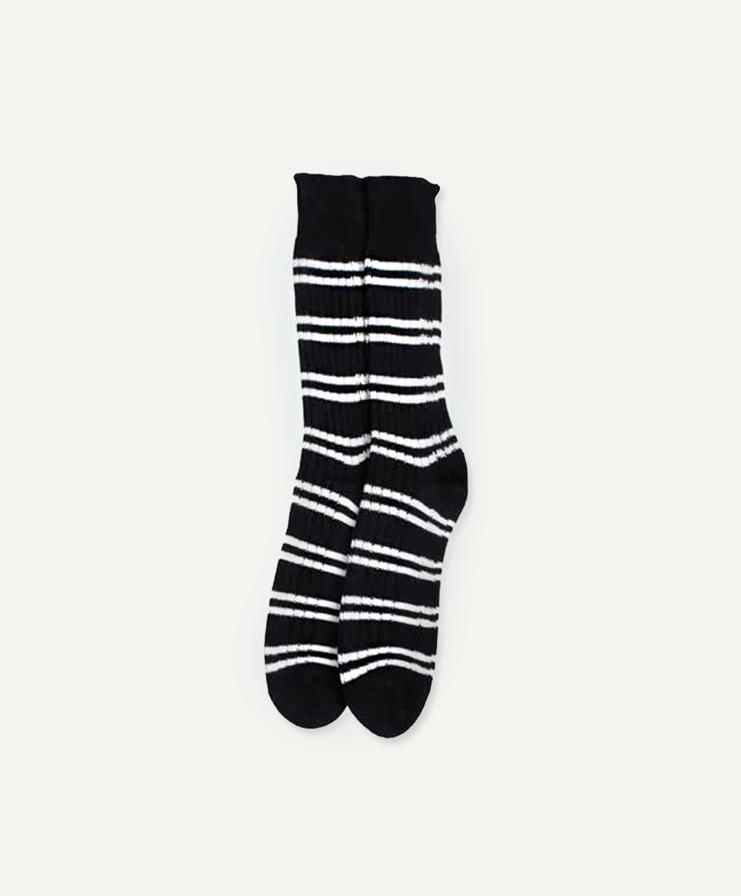 'Athletic Sock' in Black Rugby Stripe by Thomas Finney