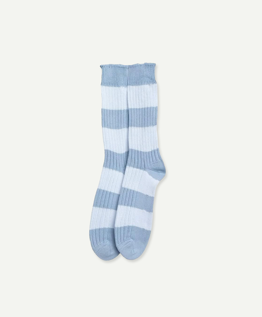 Athletic Sock in Blue Rugby Stripe - Thomas Finney